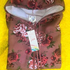 Floral Zip-Up Hoodie